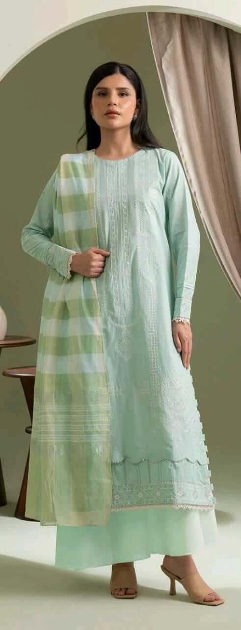Sea Green | Zellbury 3pc Unstitched Embroidered Lawn Suit