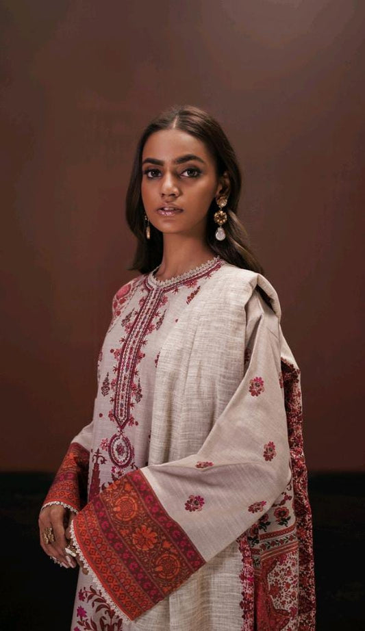 Fawn | Sana Safinaz 3pc Unstitched Lawn Suit