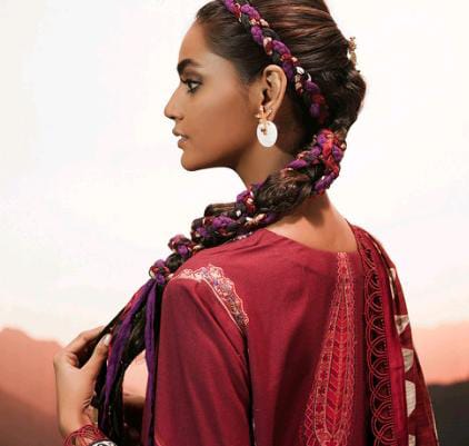 Maroon | Sana Safinaz 3pc Unstitched Lawn Suit