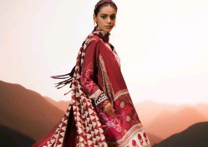 Maroon | Sana Safinaz 3pc Unstitched Lawn Suit