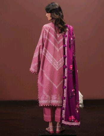 Flamingo Pink| Sana Safinaz 3pc Unstitched Lawn Suit