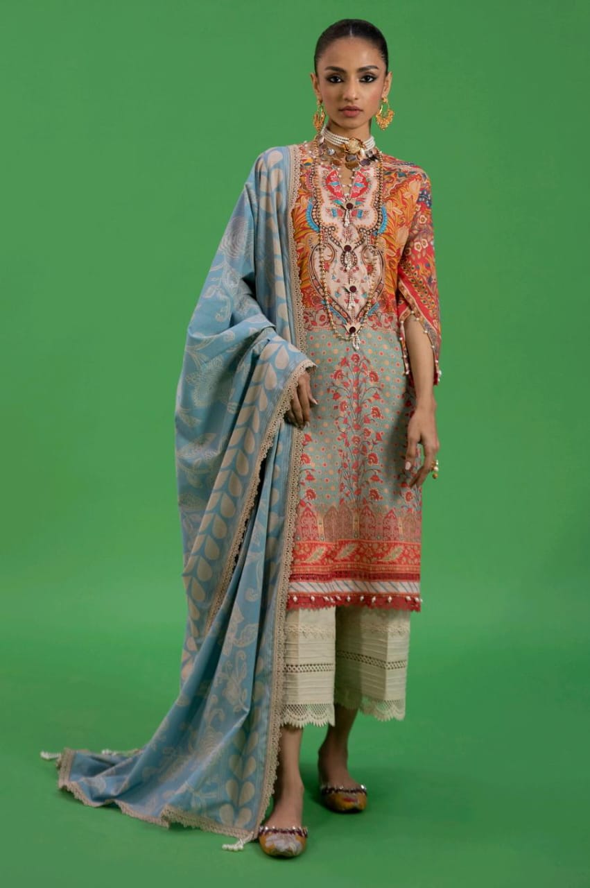 Fawn | Sana Safinaz 3pc Unstitched Lawn Suit