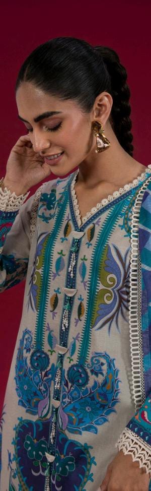 Off White | Sana Safinaz 3pc Unstitched Lawn Suit