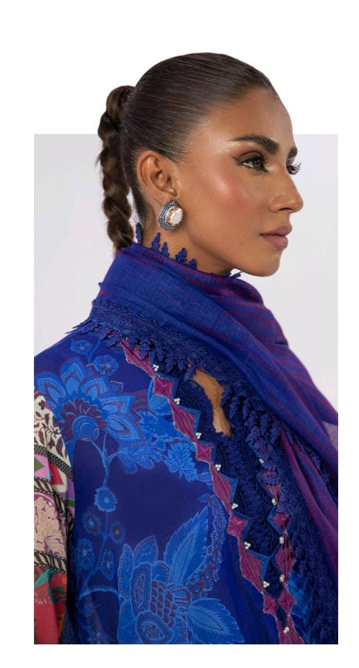 Royal Blue | Sana Safinaz 3pc Unstitched Lawn Suit