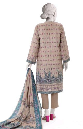 Peach | Mtj-Tariq Jamil 3pc Unstitched Khaddar Suit