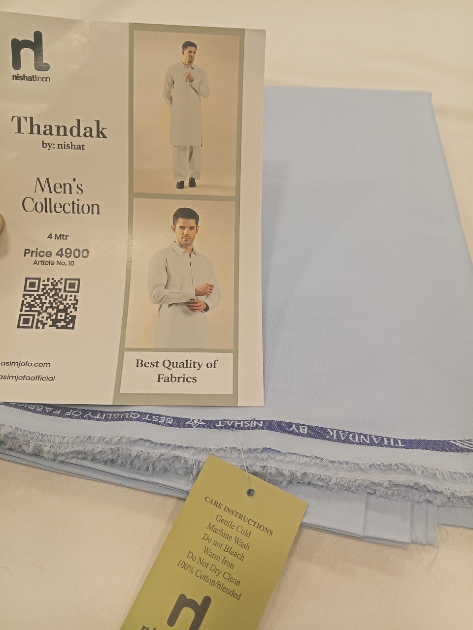 Sky Blue | Nishat Men's Unstitched Wash & Wear