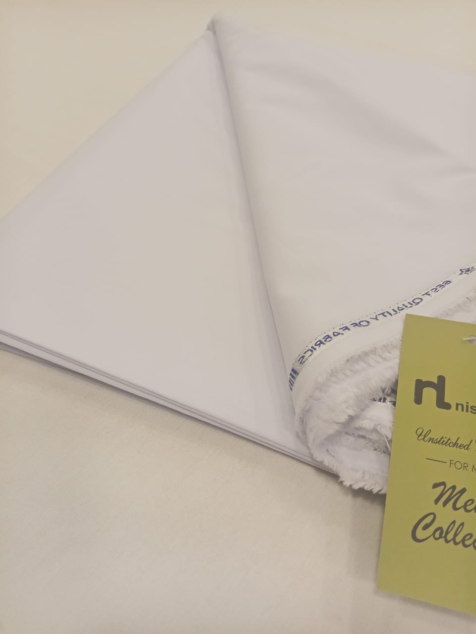 White | Nishat Men's Unstitched Wash & Wear