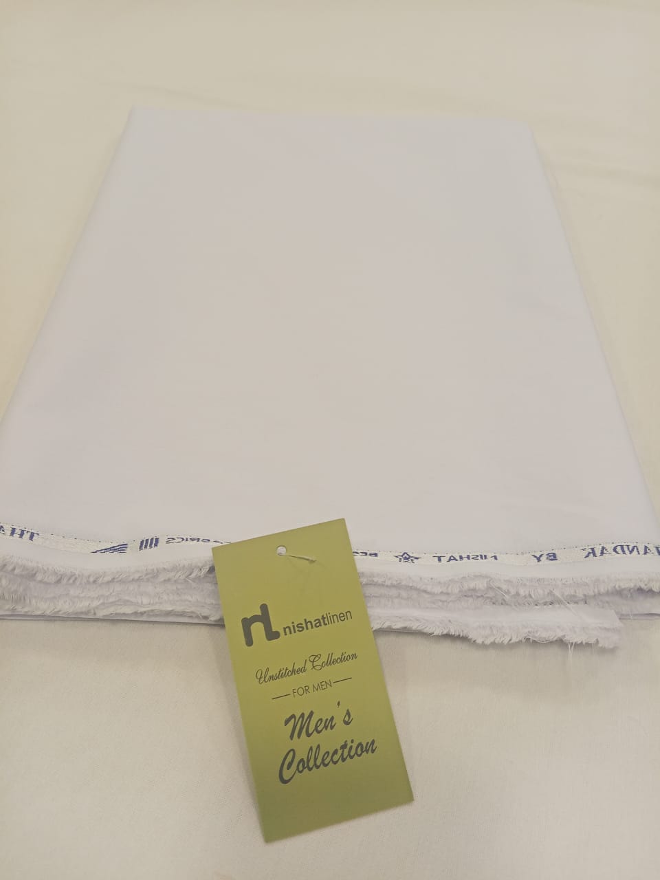 White | Nishat Men's Unstitched Wash & Wear