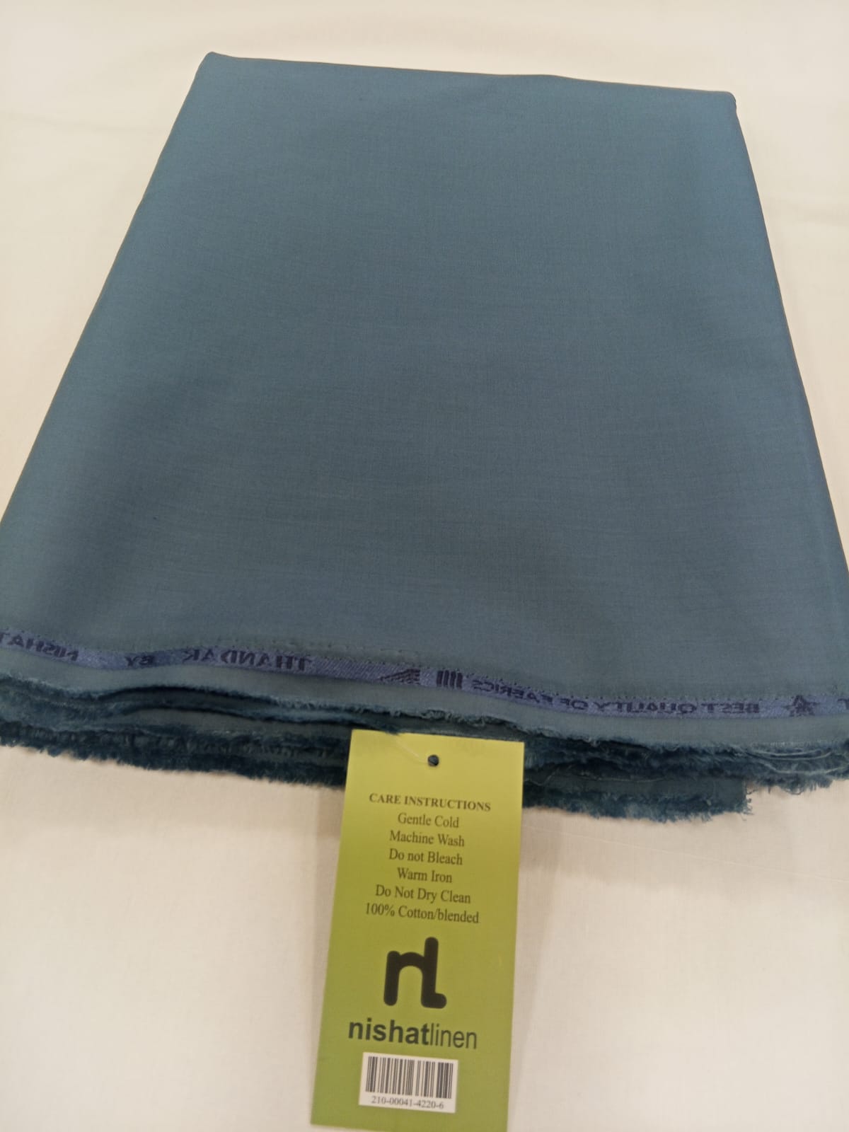 Teal Blue | Nishat Men's Unstitched Wash & Wear