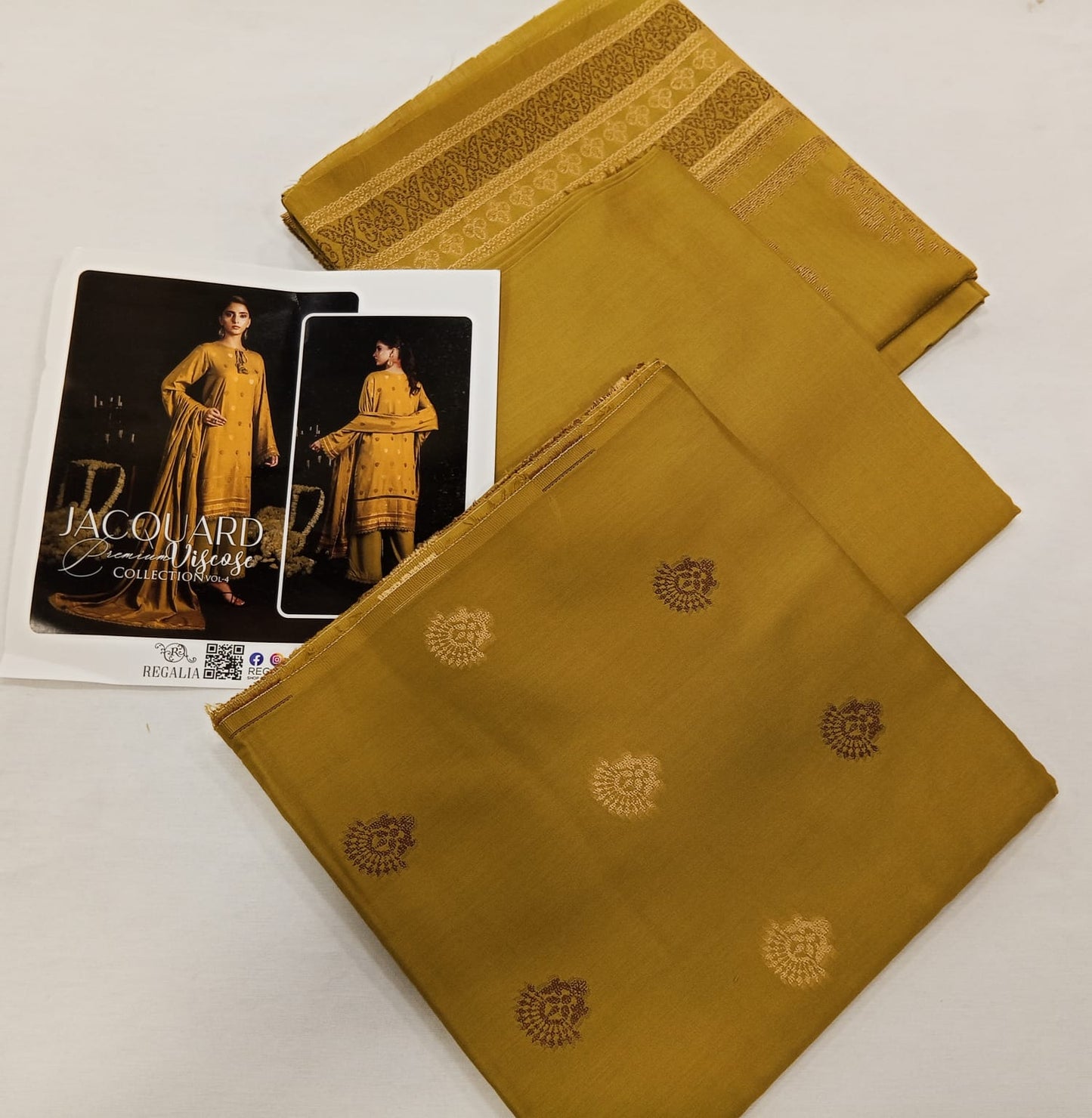 Mehndi Green | Regalia 3pc Unstitched Jacquard Viscose