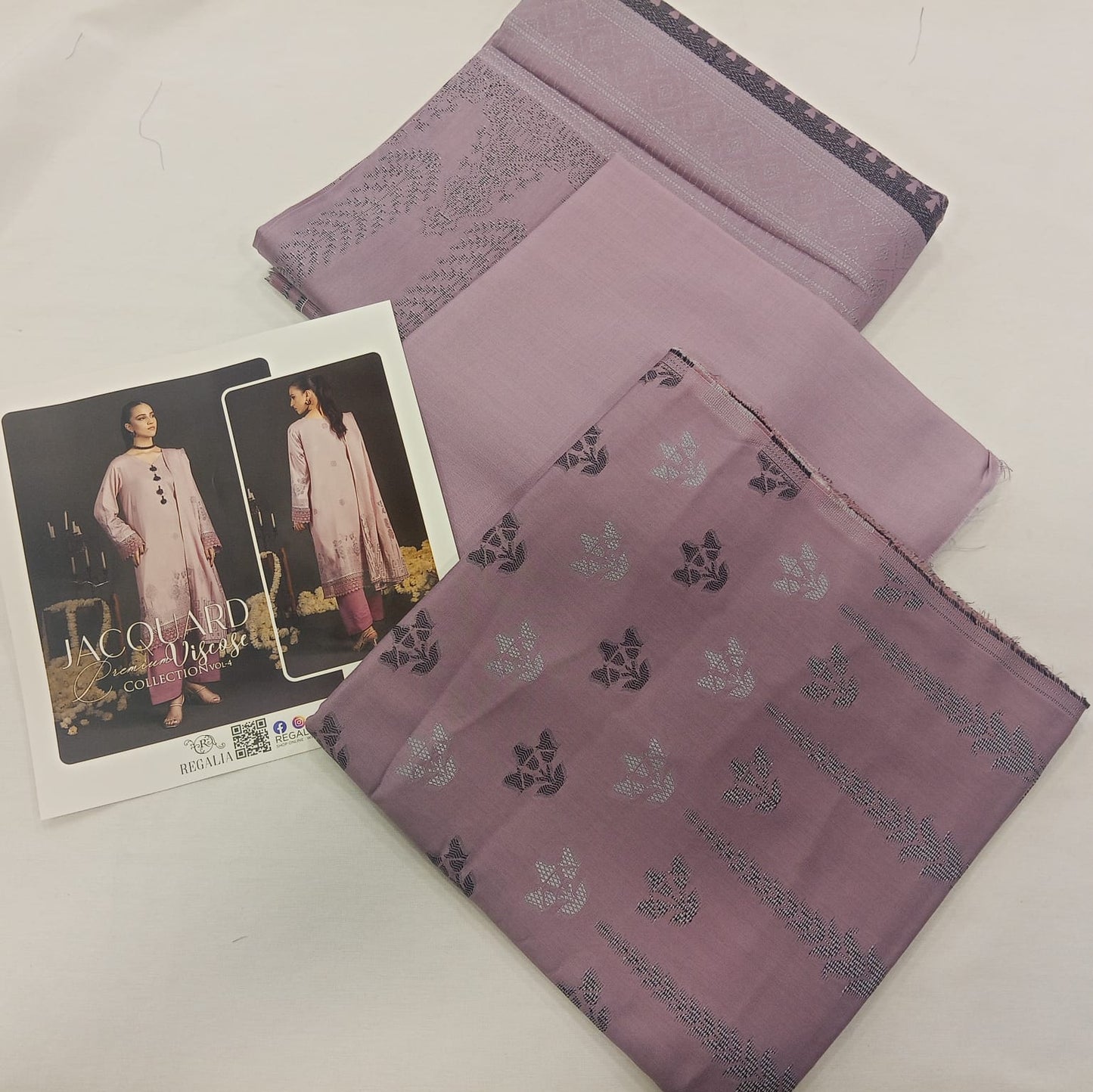 Lavender | Regalia 3pc Unstitched Jacquard Viscose
