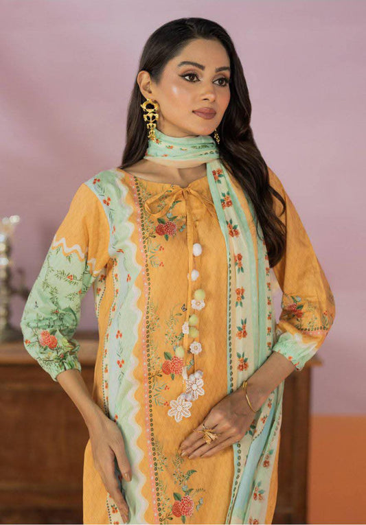 Salina 3pc Unstitched Mid Summer Cotton | Mimosa Yellow