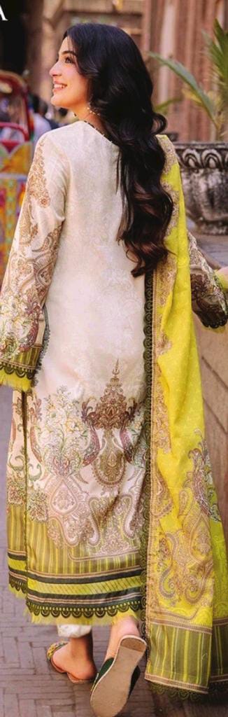 Asim Jofa 3pc Unstitched Khaddar Suit | Ash White