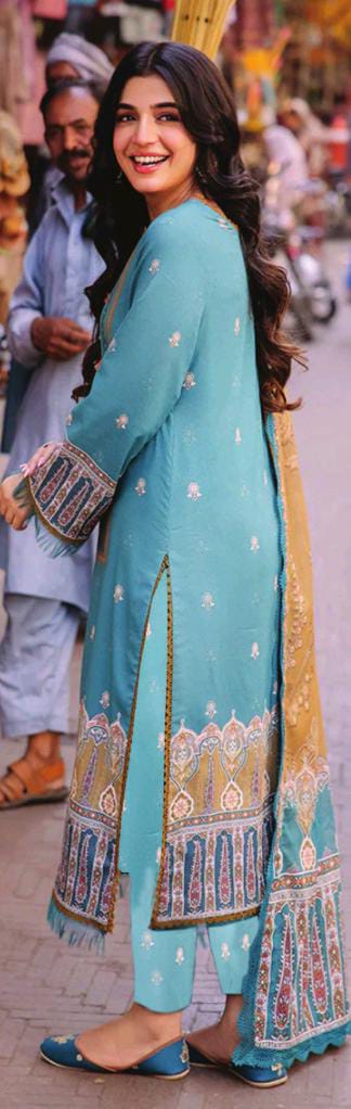 Asim Jofa 3pc Unstitched Khaddar Suit | Deep Sea Green