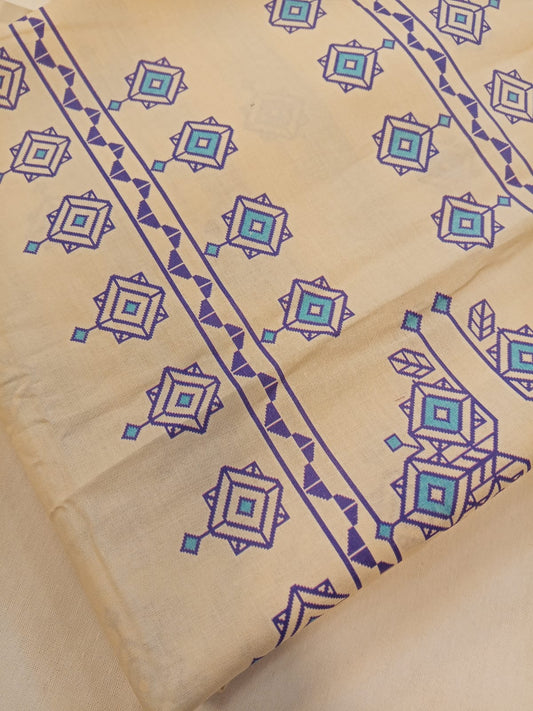 Beige | Al-Karam 2pc Unstitched Lawn Suit