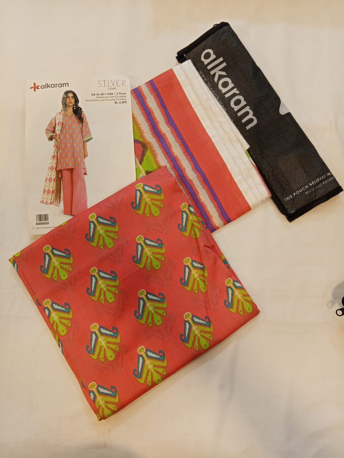 Pink | Al-Karam 2pc Unstitched Lawn Suit