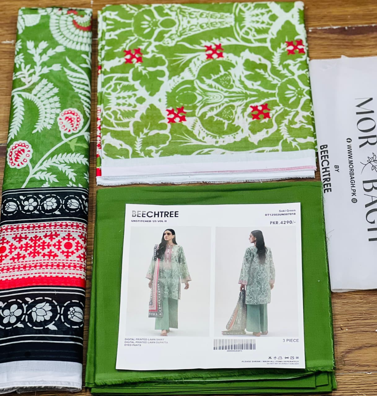 BeechTree 3 PIECE PRINTED LAWN SUIT-BAROQUE MEADOW (UNSTITCHED)