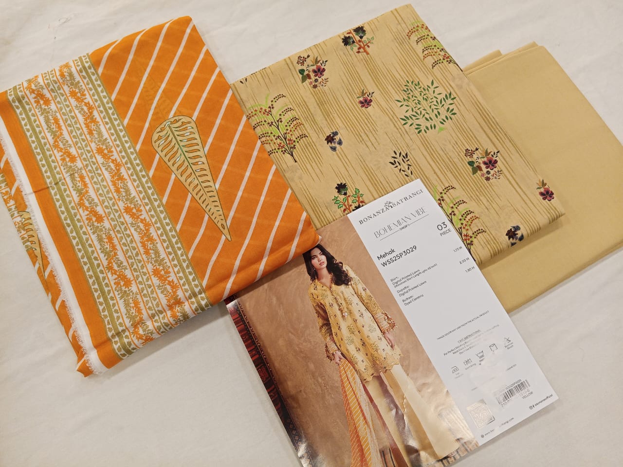 Bonanza Satrangi 3pc Unstitched Lawn Suit