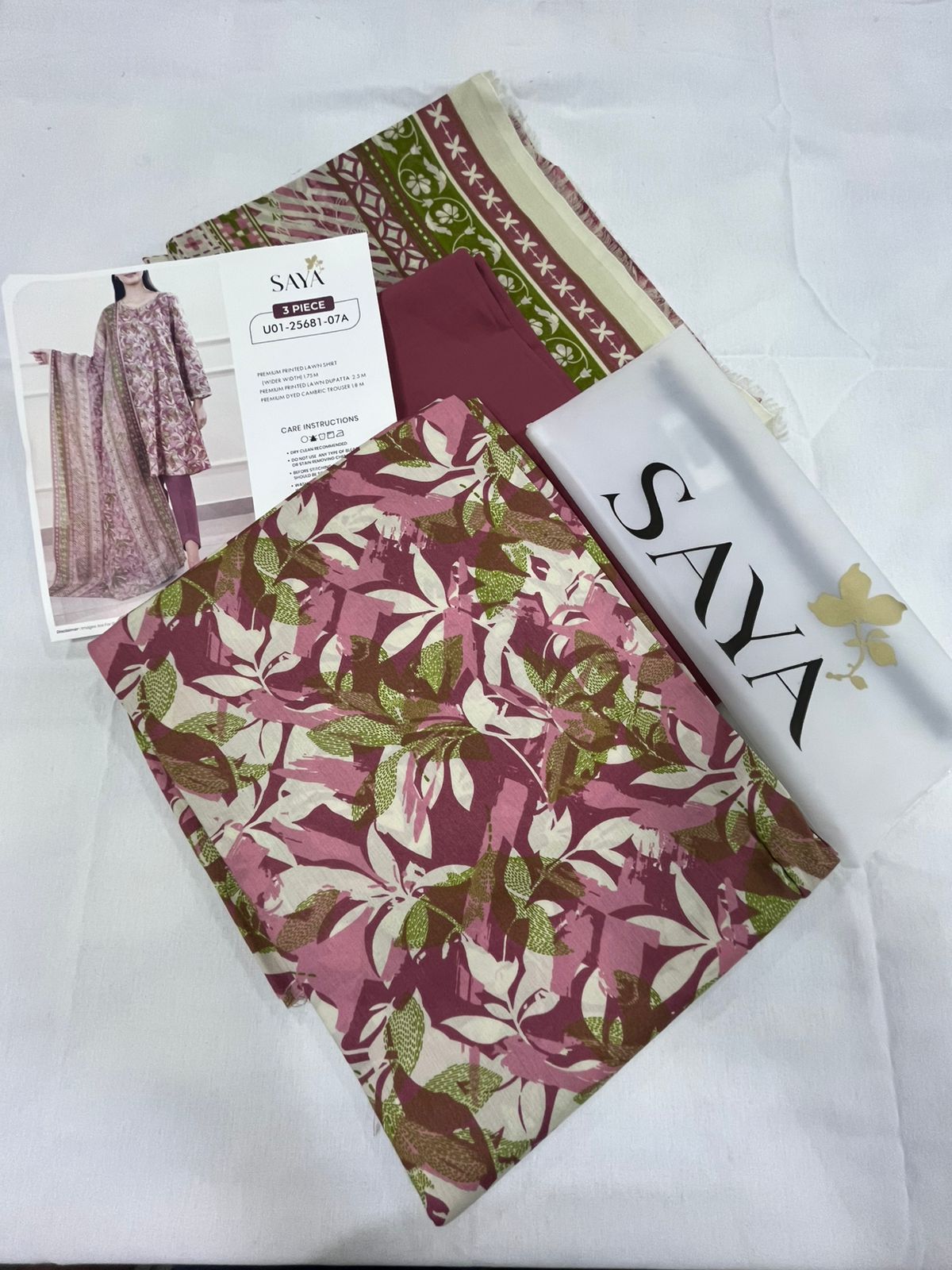 Ivory | Saya 3pc Unstitched Lawn Suit