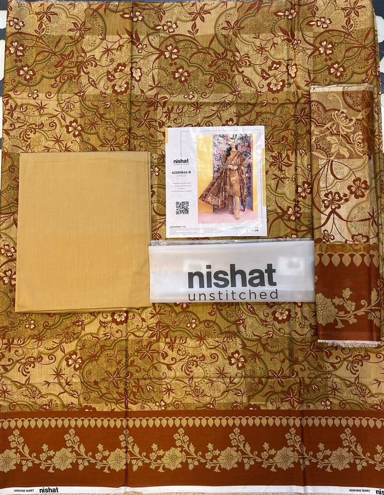 Nisha By Nishat 3pc Unstitched Lawn