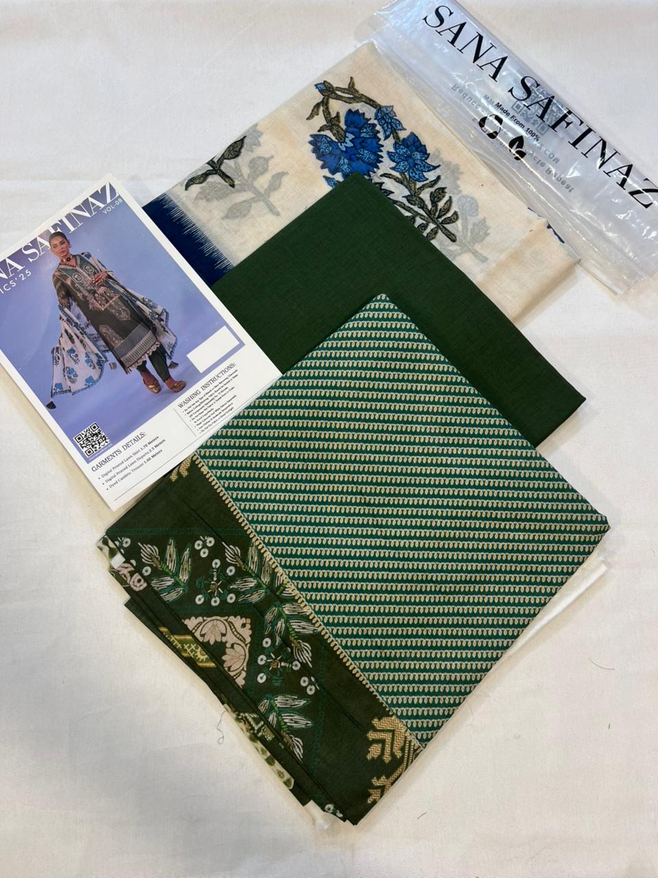 Green | Sana Safinaz 3pc Unstitched Lawn Suit