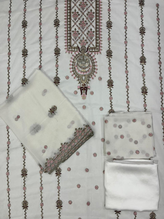 Off White | Luxury Chiffon Embroidered