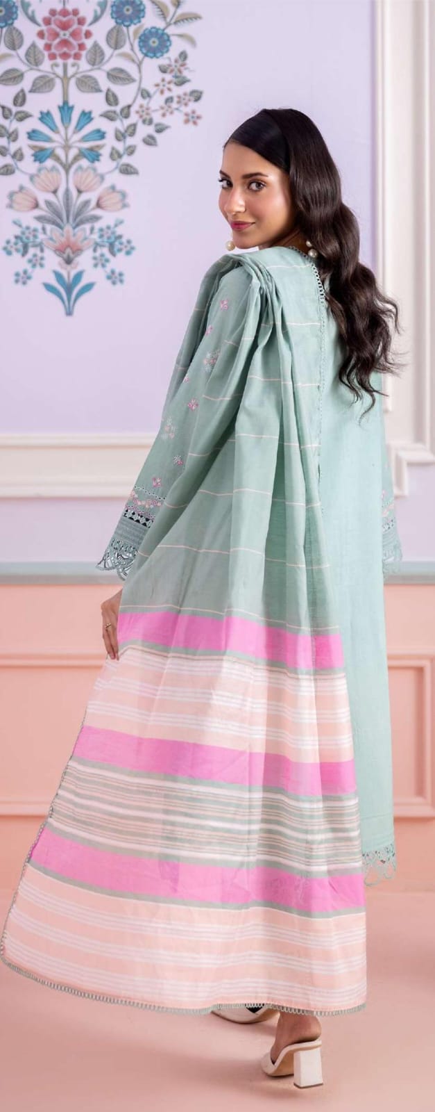 Light Green | Zellbury 3pc Unstitched Embroidered Lawn