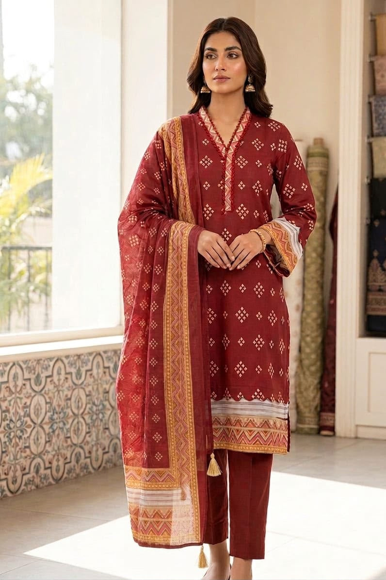 Al Janan 3pc Stitched Lawn