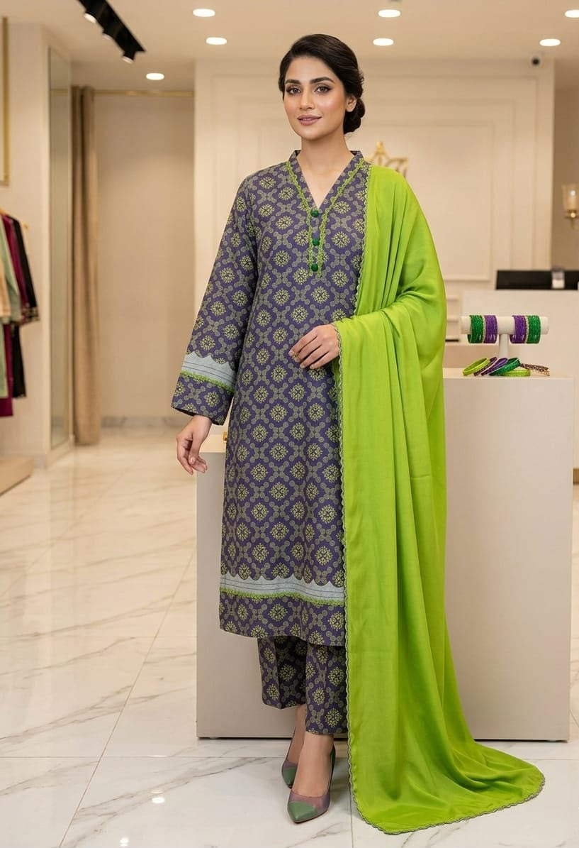 Al Janan 3pc Stitched Lawn
