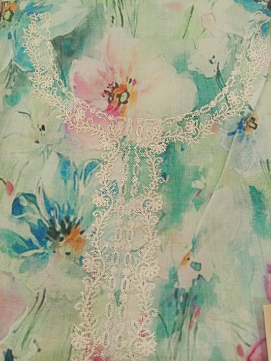 Off White |SAYA 3pc Unstitched Lawn Suit | Brenish