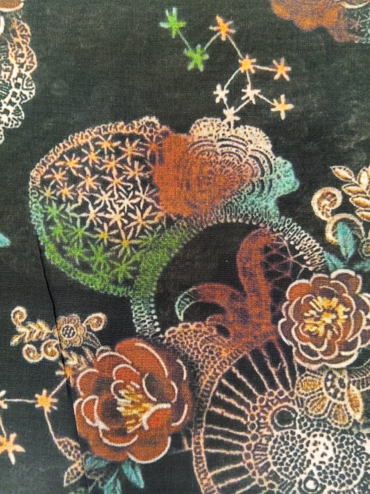 Black | SAYA 3pc Unstitched Lawn Suit | Brenish