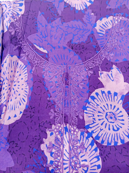 Purple | SAYA 3pc Unstitched Lawn Suit | Brenish