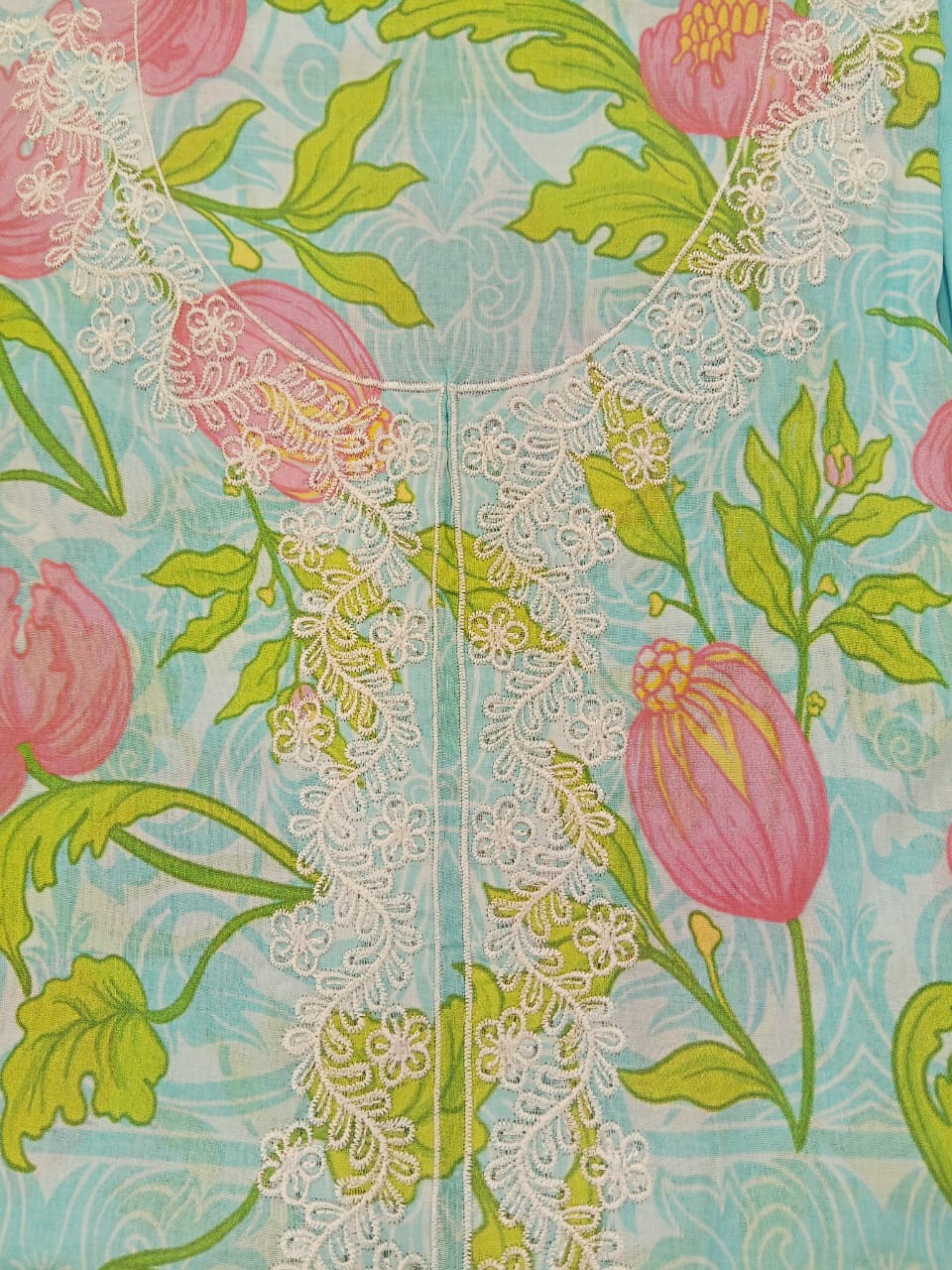 Sky | SAYA 3pc Unstitched Lawn Suit | Brenish