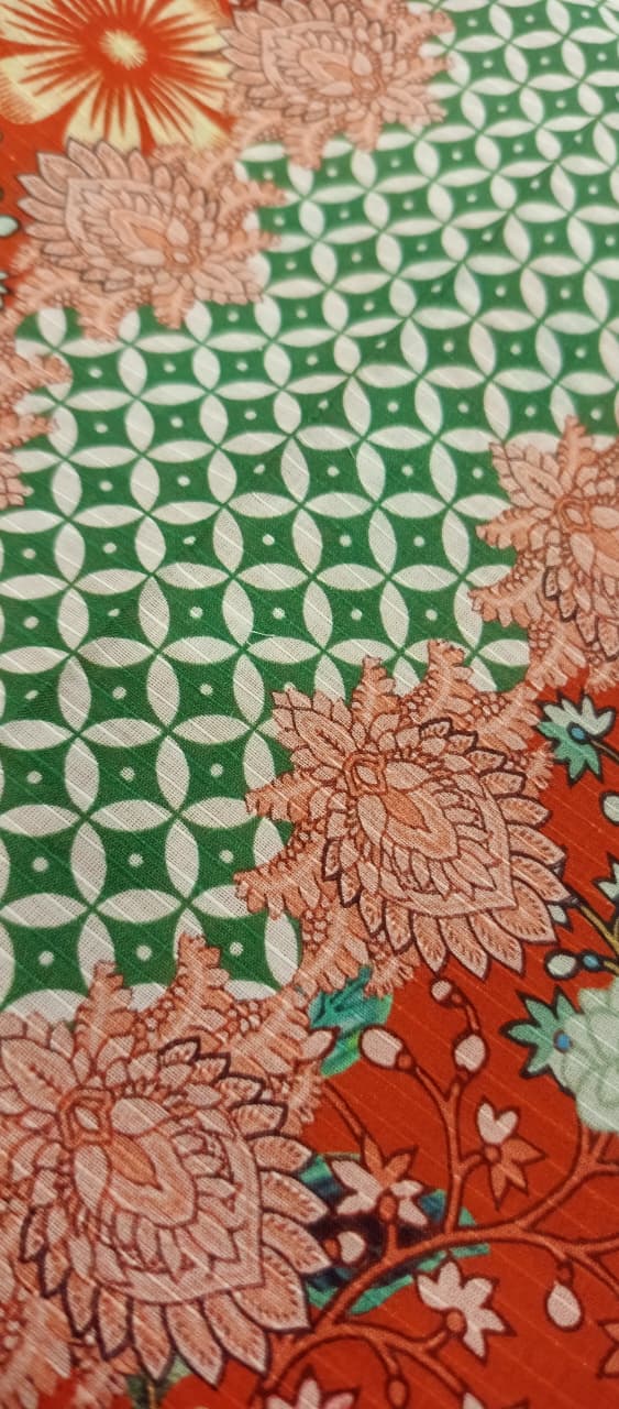 Maroon |Ethnc 3pc Unstitched Doriya Lawn Suit