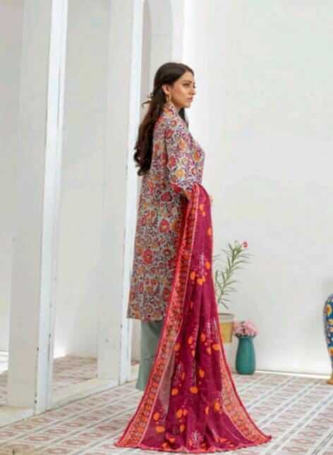 Malaika 3pc Unstitched Lawn Collection - Sky