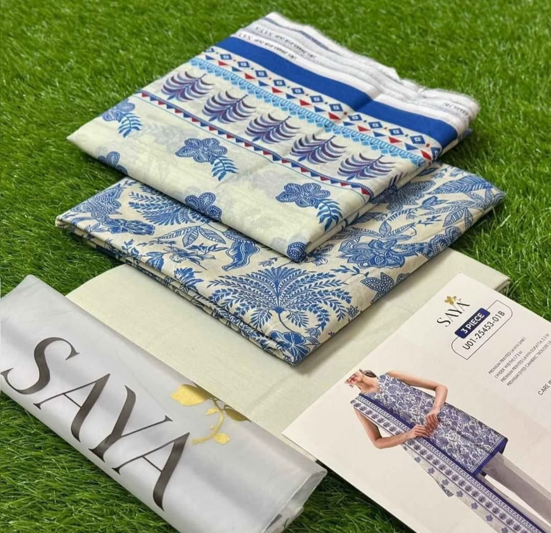 Cream | Saya 3pc Unstitched Lawn Suit