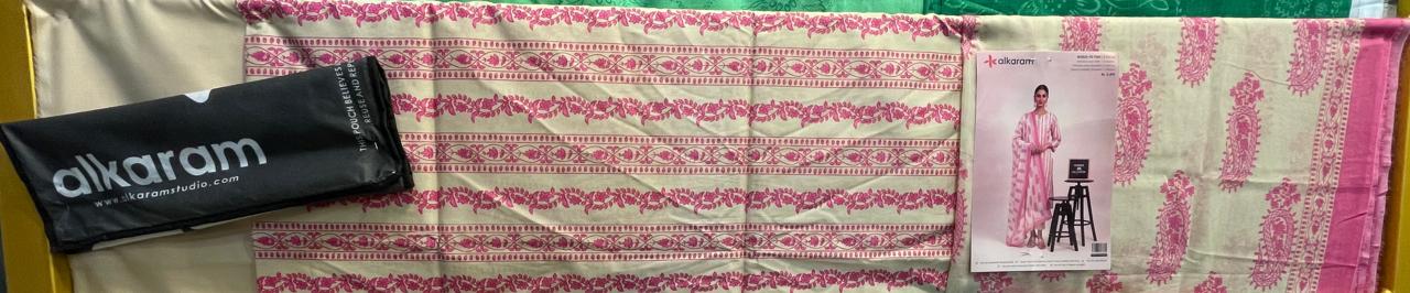Pink | Al-Karam 3pc Unstitched Lawn Suit