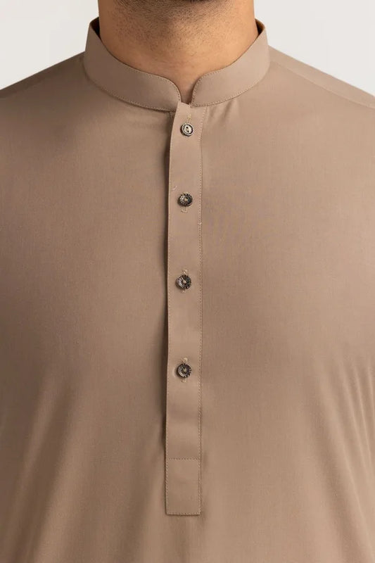 Light Brown | Gul Ahmed Men's Unstitched Soft Cotton