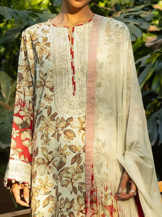 shot of the Gul Ahmed Embroidered Lawn Suit