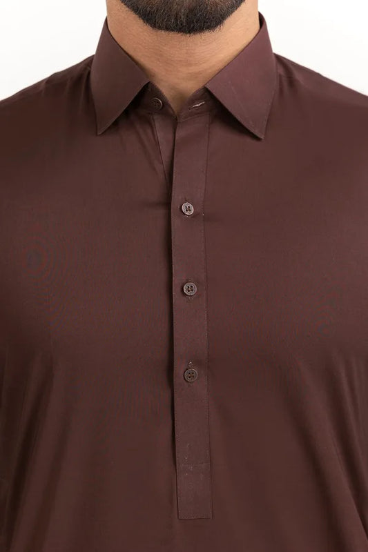 Burgundy | Gul Ahmed Men's Unstitched Soft Cotton