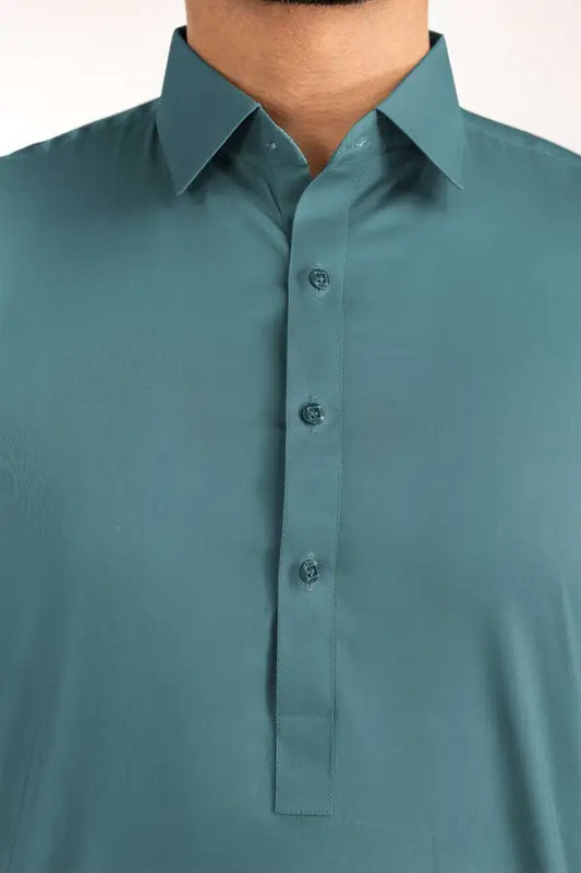 Light Teal | Gul Ahmed Men's Unstitched Soft Cotton