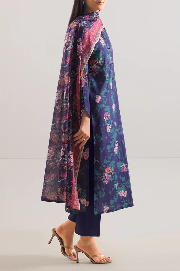 Blue | Saya 3pc Unstitched Lawn Suit