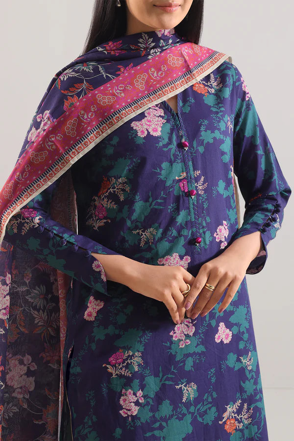 Blue | Saya 3pc Unstitched Lawn Suit