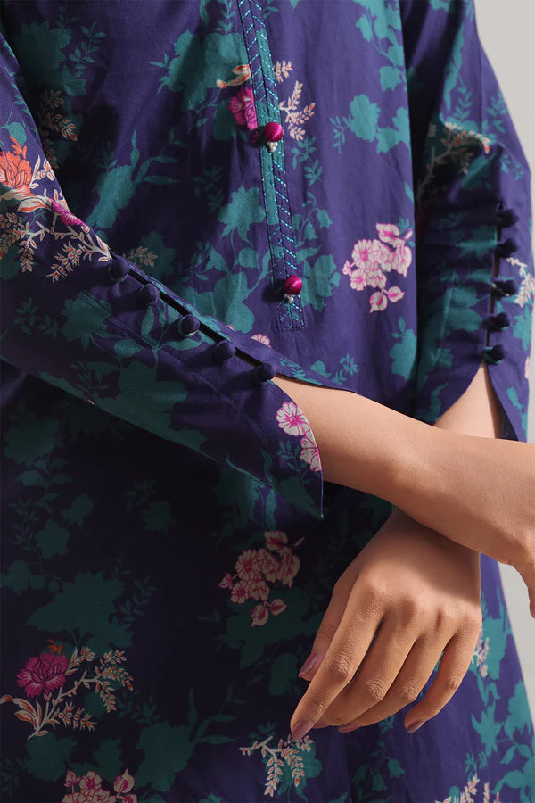 Blue | Saya 3pc Unstitched Lawn Suit