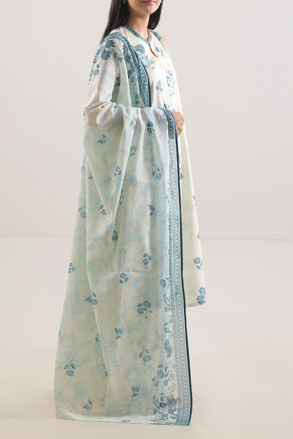 Ivory | Saya 3pc Unstitched Lawn Suit