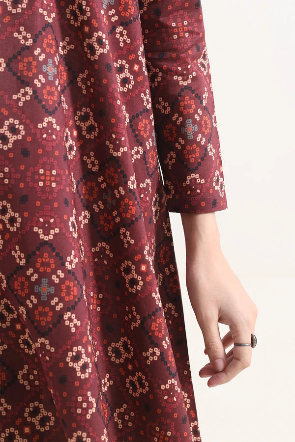 Dark Rust | Saya 3pc Unstitched Lawn Suit