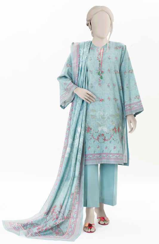 Sky Blue | Mtj-Tariq Jamil 3pc Unstitched Khaddar Suit