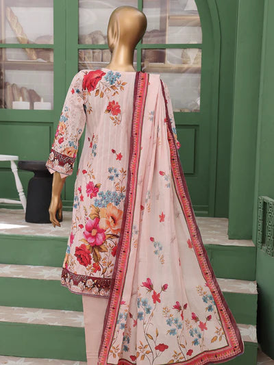 Mtf By Vivari 3pc Unstitched Doria Chikankari Lawn - Peach