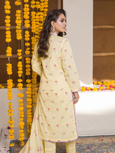 Meeras By MTF Dyed Heavy Embroidered Pima Cotton Lawn