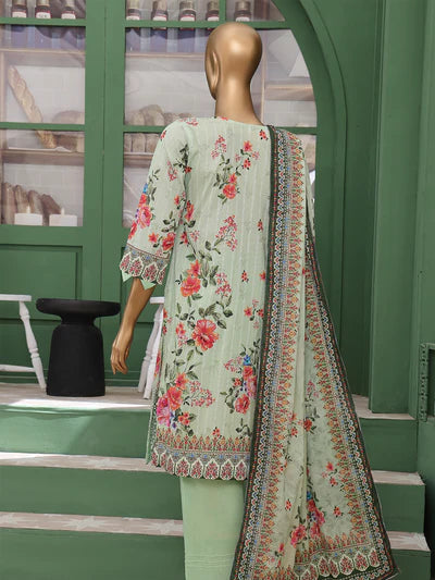 Mtf By Vivari 3pc Unstitched Doria Chikankari Lawn - Green